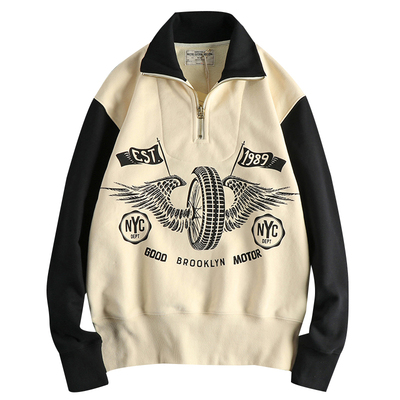 美式休闲复古重磅加绒卫衣