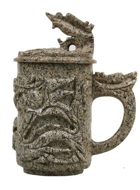 中华麦饭石内蒙古透雕镂空茶杯