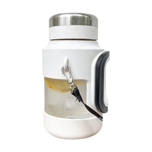 超大号玻璃水杯男女夏季大容量隔热防摔泡茶杯大容量带手柄2000ml