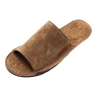 牛皮一字拖鞋男时尚休闲复古男鞋青年潮流透气凉拖鞋个性室外男拖