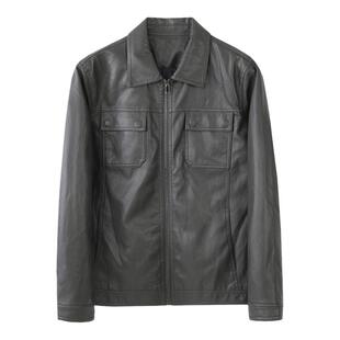 雅痞绅士 休闲双口袋工装夹克男百搭复古夏季外套装拉链防风皮衣