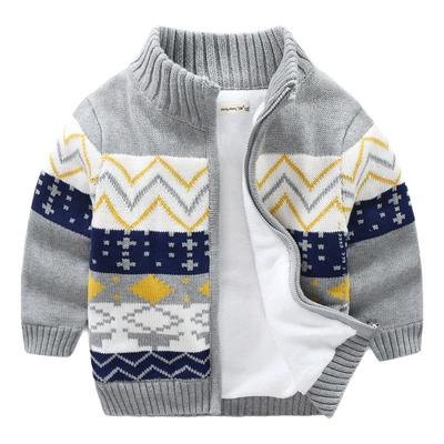 男童冬季加绒毛衣外套