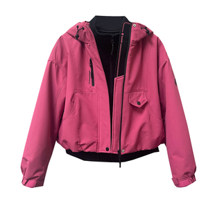 内胆磨毛可拆卸白鸭绒短外套二合一两件套小仙女冲锋衣羽绒服夹克