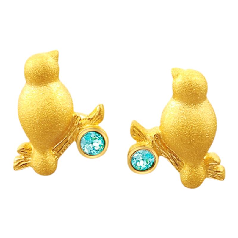 justgold镇金店鸟语简约大方足金