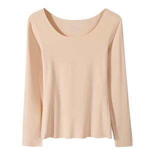 保暖上衣女款内搭加绒秋衣无痕修身薄绒发热秋冬季新款大码打底衫