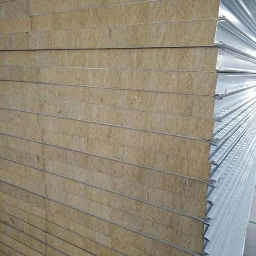 彩钢岩棉复合板吸音保温金属面夹芯板50mm复合净化保温板岩棉板