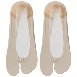 分趾船袜女夏季薄款凉感透气防滑不掉跟吸汗棉底隐形浅口二趾袜子