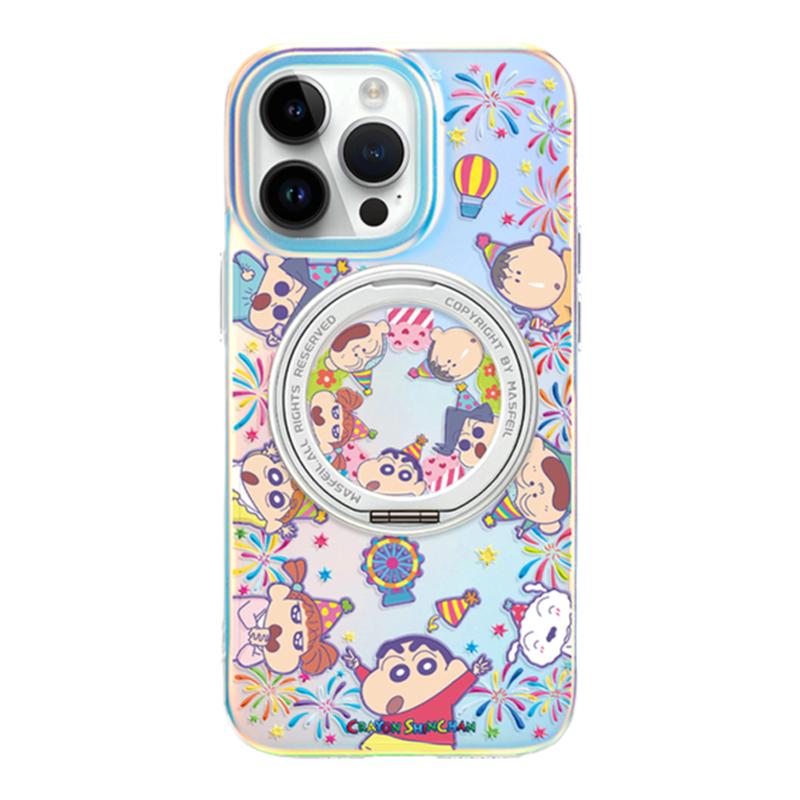 ANGYING × 烟花小新联名适用iphone17promax手机壳新款苹果16pro磁吸保护套ip15支点可爱Lo5高级感13带支架