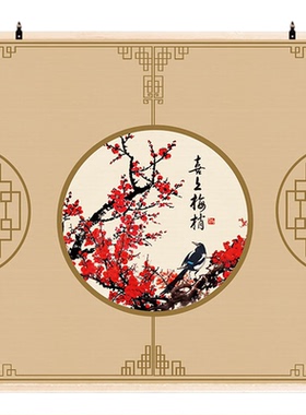 新中式防霉竹丝山水画装饰画客厅