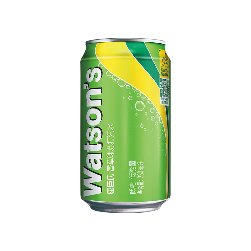 Watsons屈臣氏香草味苏打汽水330ml*24罐装整箱汽泡水
