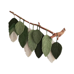 手工编织叶子羽毛挂毯定制壁挂装饰民宿软装波西米亚挂画爆款成品