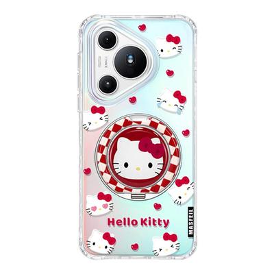 MASFEIL × 红色凯蒂猫适用华为Pura80pro手机壳奢华pura70支点新款Lo9带支架全包套p70可爱创意高级感Ultra+