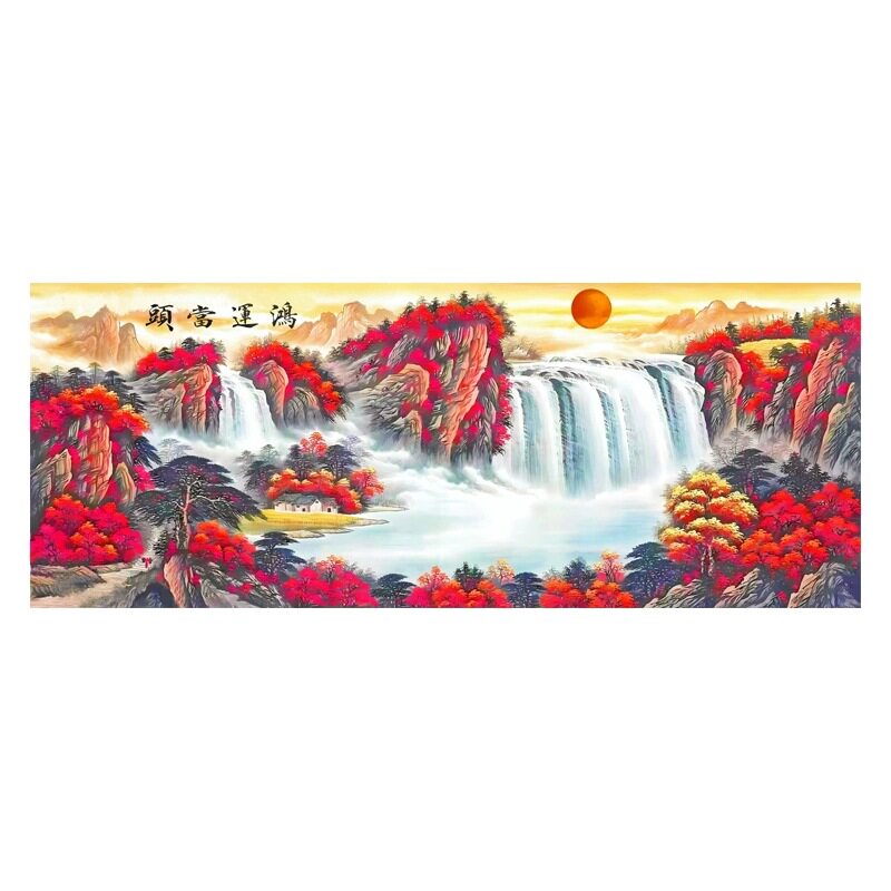 蒙娜丽莎聚宝盆山水十字绣套件
