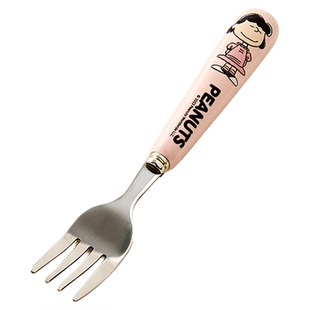 史努比不锈钢陶瓷手柄勺可爱卡通儿童吃饭勺子吃水果叉子调羹餐具