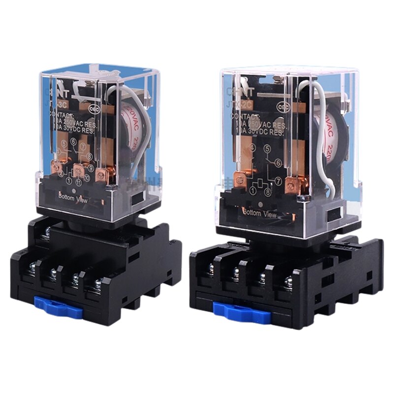 正泰小型3C电磁继电器8脚大功率直流DC24V中间JTX-2C常开220V伏AC