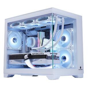 玩嘉孤勇者升级版纯白侧透无立柱支持MATX主板游戏台式海景房机箱