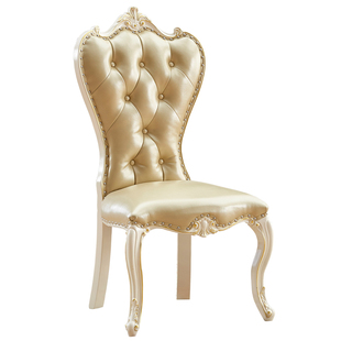 欧式实木现代餐厅椅子家用法式餐椅靠背酒店家用皮艺餐桌椅休闲椅