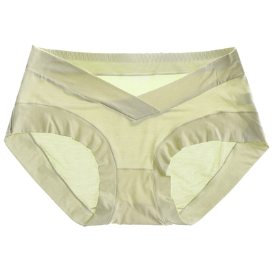 撞色桑蚕丝透气低腰孕妇内裤