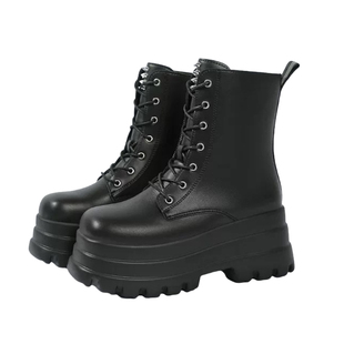 漫展增高鞋cosplay二次元成男女20马丁靴高帮10内增高皮靴子cm