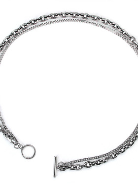 双层叠戴钛钢原创设计风配饰项链