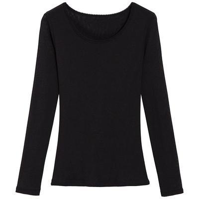 高弹力记忆网纱紧身圆领打底衫