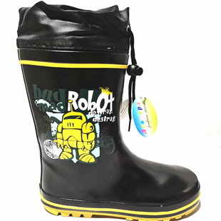 【瑕疵处理】儿童雨鞋男童防滑雨鞋天然橡胶可爱柔软卡通中筒雨鞋