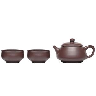 宜兴紫砂壶纯全手工礼盒名家刘浩原矿百目老紫泥柱基套装壶215cc