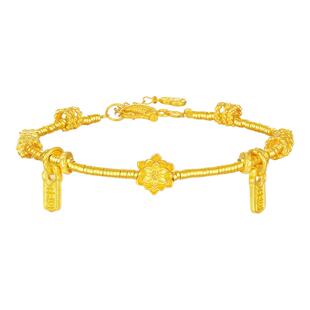 周大生好运莲莲手链纯银S925时尚轻奢碎银子手串生日礼物送女友