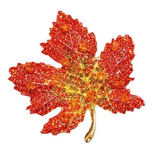 红色枫叶胸针女简约大气高级胸花衣服固定扣高端精致时尚别针配饰
