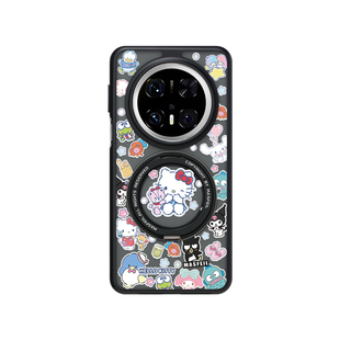 ZHIZHE×凯蒂家族贴纸适用华为Mate80Pro手机壳磁吸支点新款mate60支架Fo5全包可爱mt60por+高级meta套女