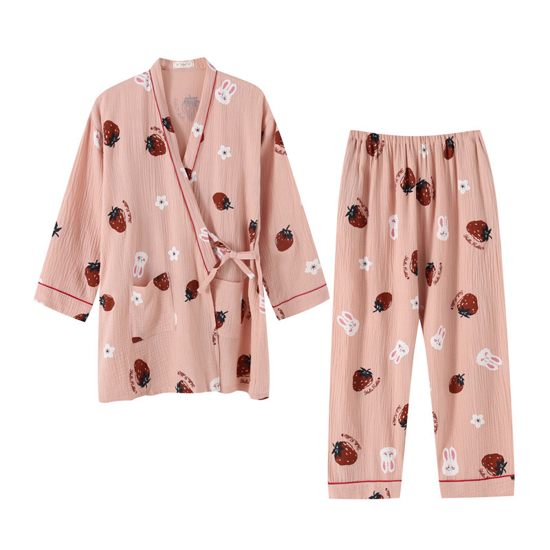 和服睡衣日式双层加肥大码胖MM