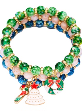 三条装圣诞树老人雪人手链