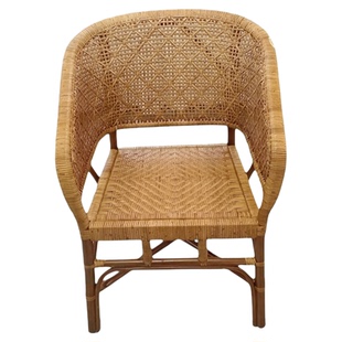 天然藤椅老人椅手工老式编织家用怀旧阳台太师椅单人老年靠背圈椅