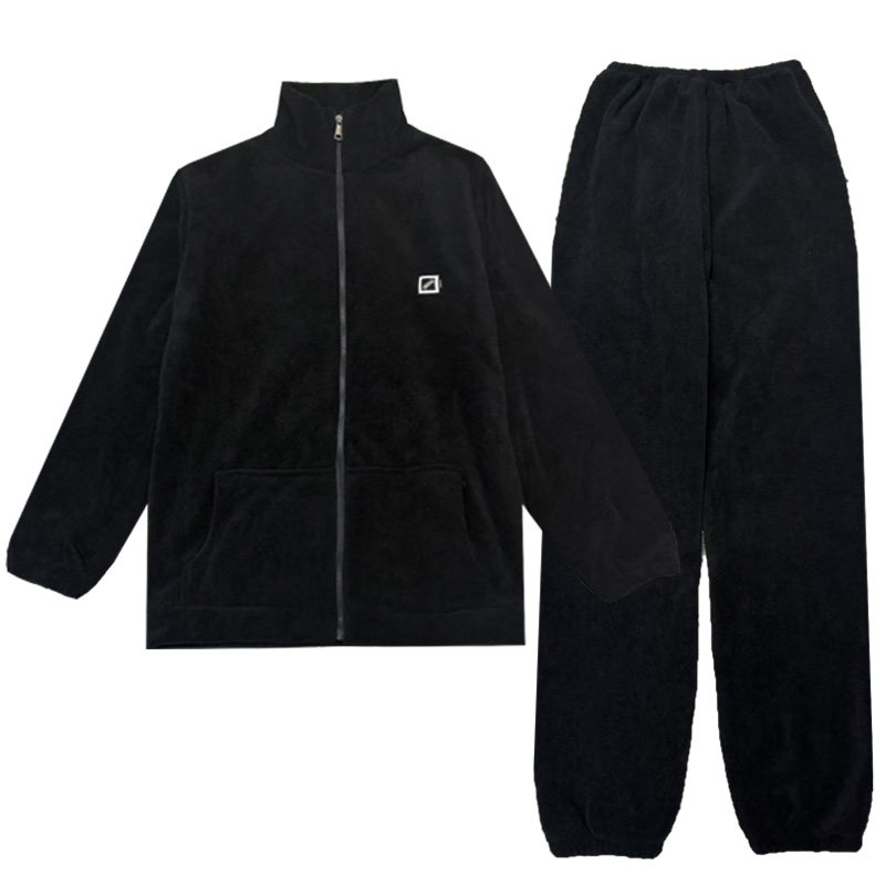 睡衣男秋冬季珊瑚绒可外穿保暖拉链家居服套装大码颗粒绒加厚加绒