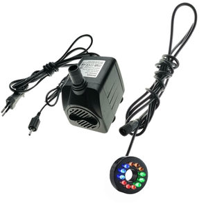 假山石头流水喷泉水泵家居招财摆件抽水泵盆景风水轮球水泵带彩灯