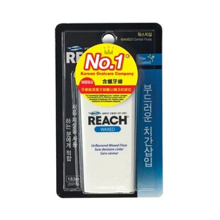 港版强生REACH含蜡牙线深层清洁牙缝牙菌斑扁线蜡质牙线原味183m
