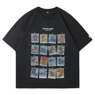 陆虎同款 BJHG不计后果猫和老鼠联名短袖男款夏季卡通t恤凉感速干