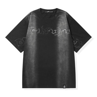 GENANX闪电潮牌夏季新男短袖印花防晒宽松纯棉炒洗T恤陈奕恒同款