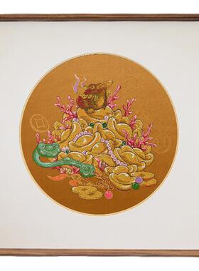南京云锦研究所呱呱来财装饰画