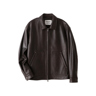 重磅巨献 头层牛皮蜡感工艺全粒面肌理 都市猎装奢老钱皮衣男秋冬