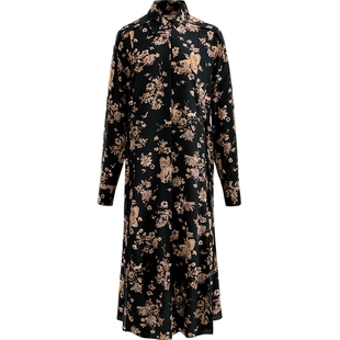 【真丝】JASON WU 25年秋冬新款长袖收腰显瘦印花衬衫连衣裙裙子