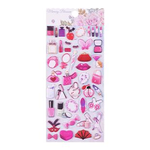 3D化妆舞会立体贴纸小公主裙子口红手工diy女孩儿童奖励粘贴画