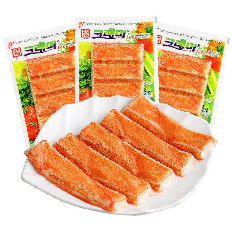 蟹味棒蟹肉蟹棒柳韩国手撕蟹柳无法呼吸蟹足棒低脂即食零食