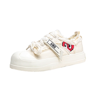 Semir女鞋厚底帆布鞋2025秋冬新款透气小白鞋女款布鞋百搭饼干鞋