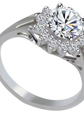 太阳花仿真钻戒镶嵌日韩