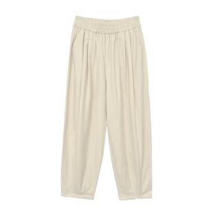 卡其色萝卜休闲裤女高腰宽松显瘦休闲哈伦山本裤子夏天薄款小个子