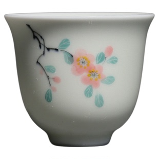 画续手绘功夫茶具茶杯主人杯中式陶瓷品茗杯品茶杯礼盒装6个套装