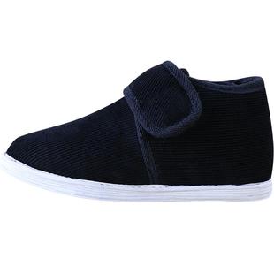 加绒布鞋男中老年布底防臭黑色保暖鞋男冬天防滑千层底棉花棉鞋男