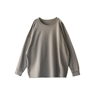 R17800 文艺休闲外缝中长款宽松大版纯棉套头卫衣女秋冬 米兰宣言