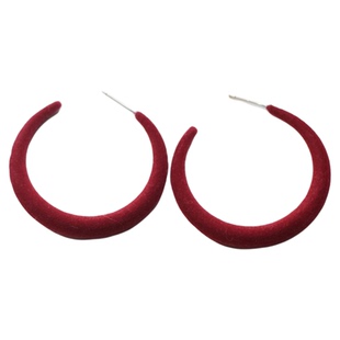 《红丝绒》复古港风秋冬安可拉酒红丝绒耳圈显白耳环耳夹耳饰新年